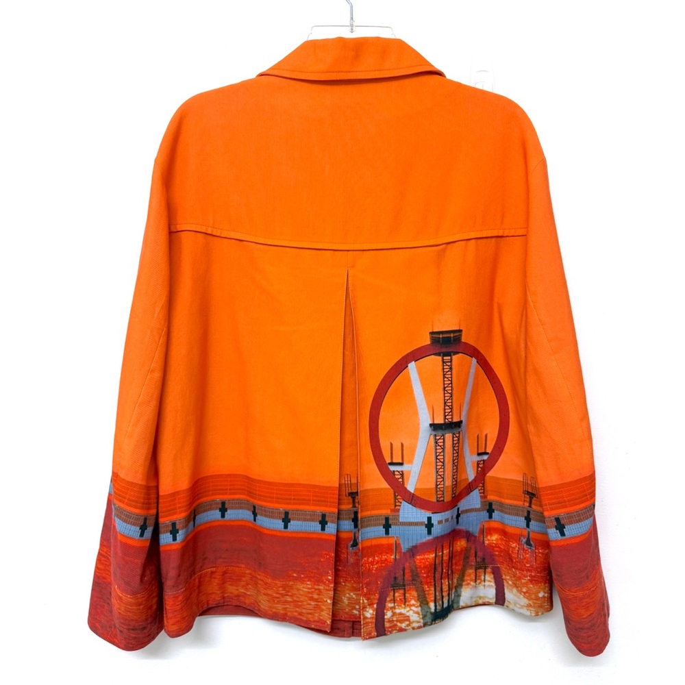 Akris Punto Diving Board Orange Sunset Circle Full Zip Jacket Wheel Tower 10